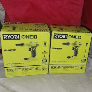 2 Box RYOBI ONE+ 18V Whisper High Volume Inflator - Yellow/Black (Two Boxes)